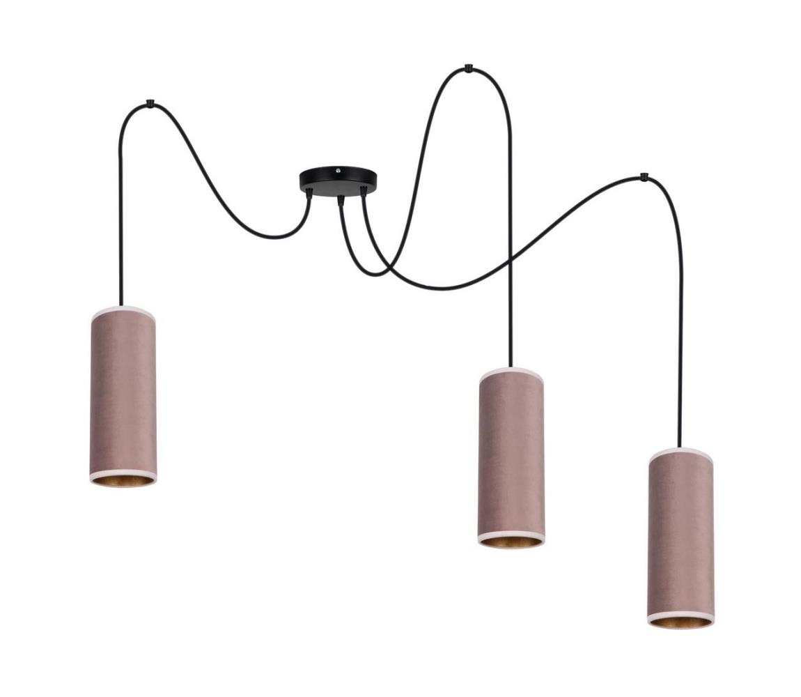 Lustră pe cablu AVALO 3xE27/60W/230V roz