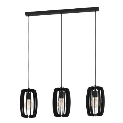 Lustră pe cablu 3xE27/40W/230V neagră Eglo
