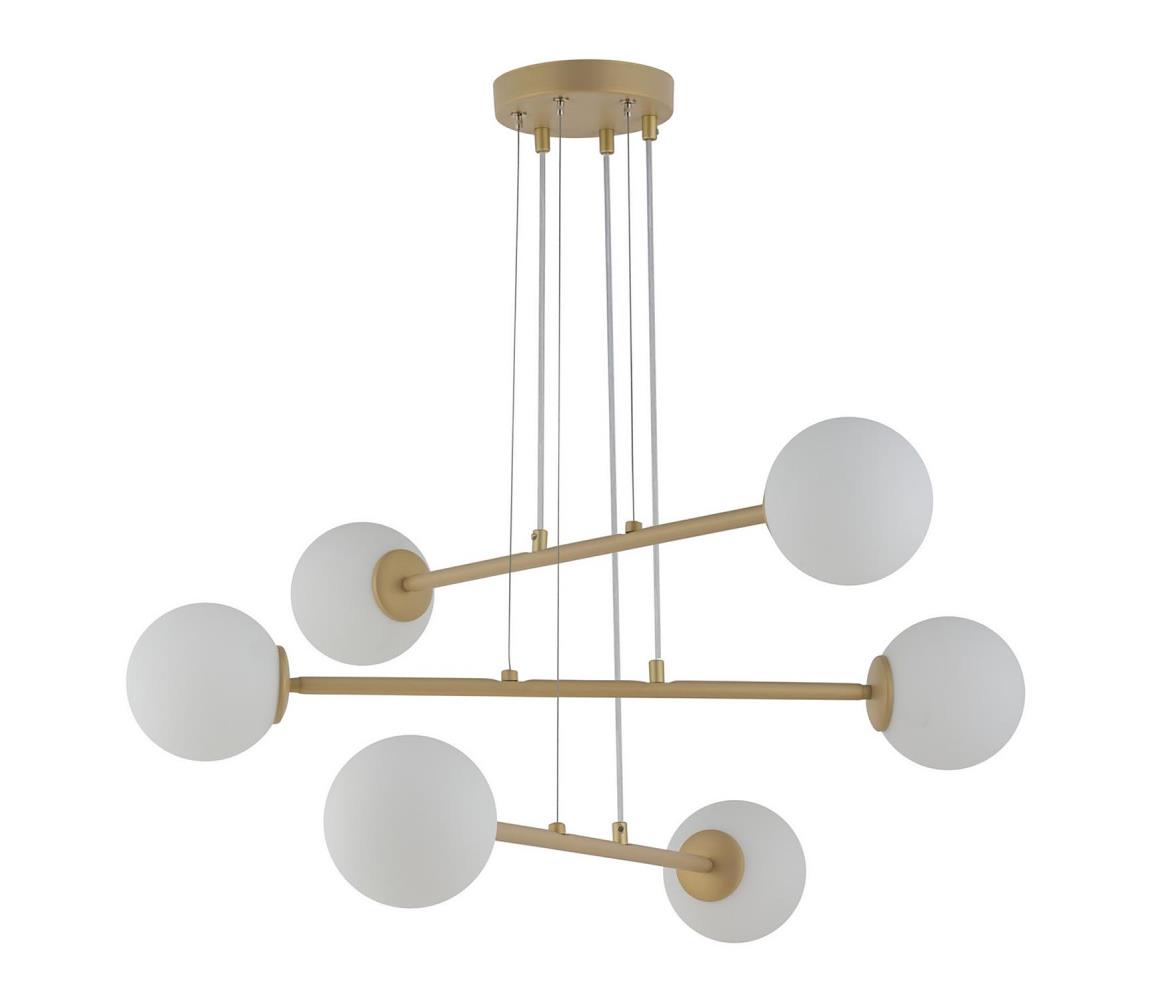 Lustră pe cablu BALANS 6xG9/12W/230V auriu