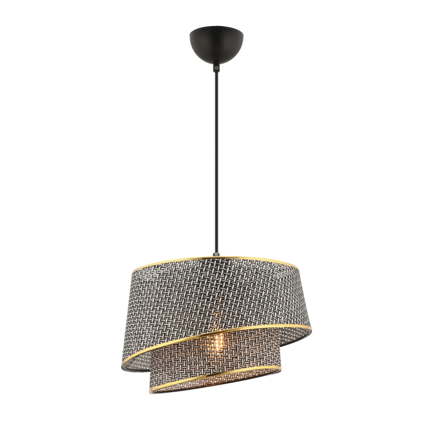 Lustră pe cablu BARETTE 1xE27/60W/230V gri/auriu