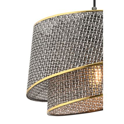 Lustră pe cablu BARETTE 1xE27/60W/230V gri/auriu