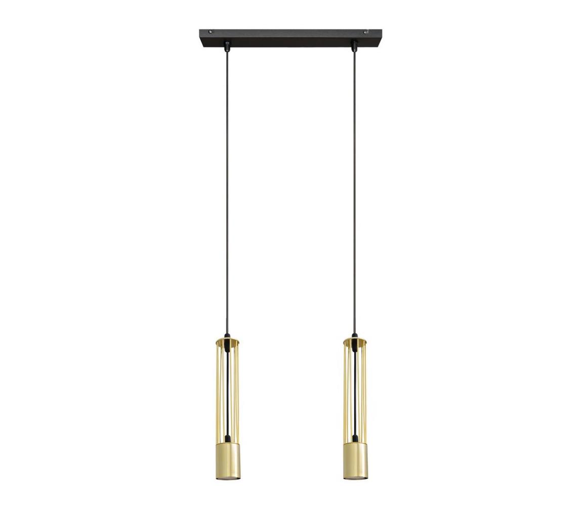 Lustră pe cablu BARS 2xGU10/20W/230V aurie/neagră