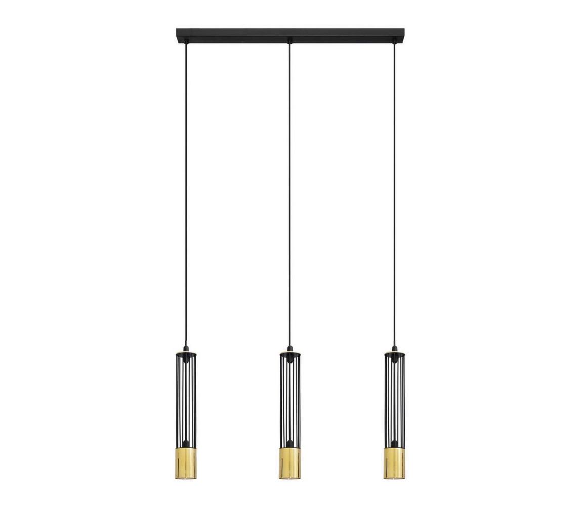 Lustră pe cablu BARS 3xGU10/20W/230V neagră/aurie