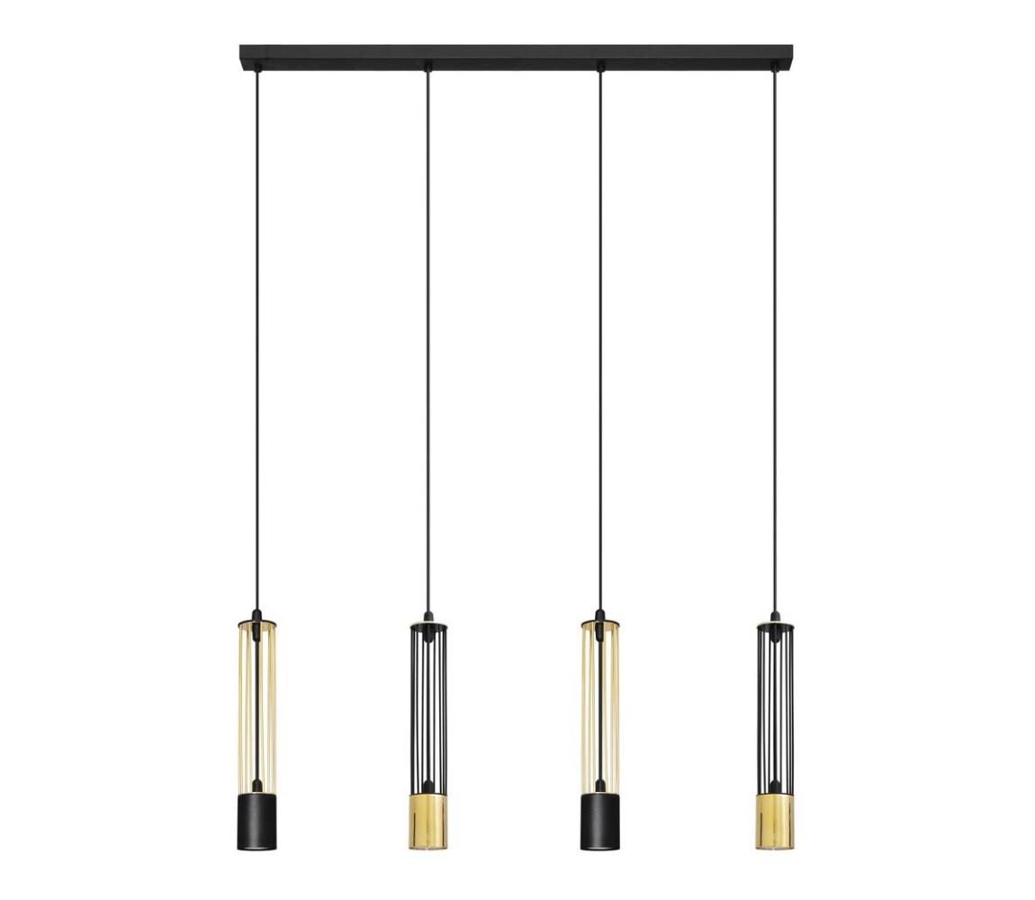 Lustră pe cablu BARS 4xGU10/20W/230V neagră/aurie
