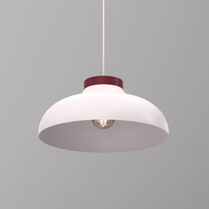 Lustră pe cablu BASCA 1xE27/15W/230V crem/vișiniu