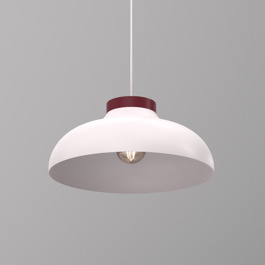 Lustră pe cablu BASCA 1xE27/15W/230V crem/vișiniu