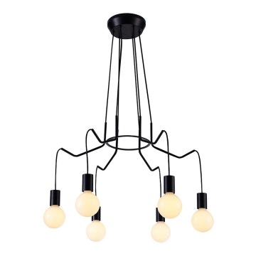 Lustră pe cablu BASSO 6xE27/40W/230V neagră