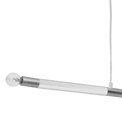 lustră pe cablu BASTONE WHITE 2xE14/40W/230V albă/crom lucios