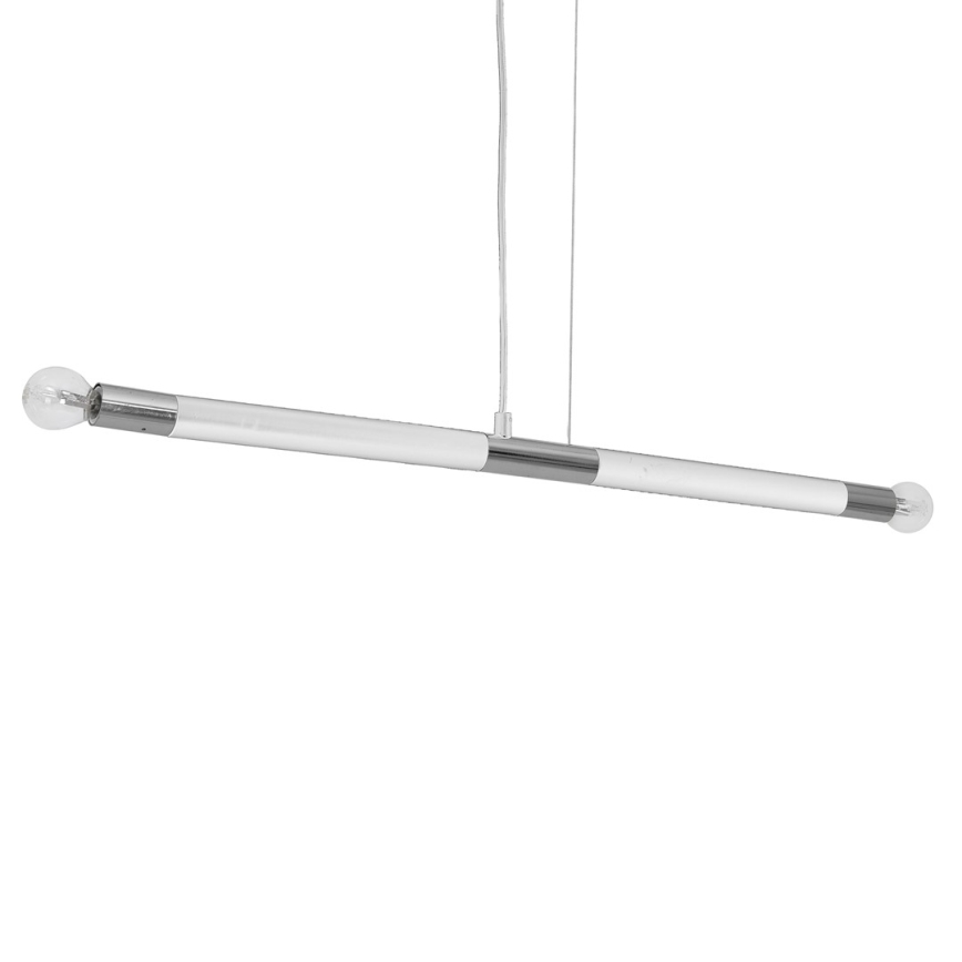 lustră pe cablu BASTONE WHITE 2xE14/40W/230V albă/crom lucios