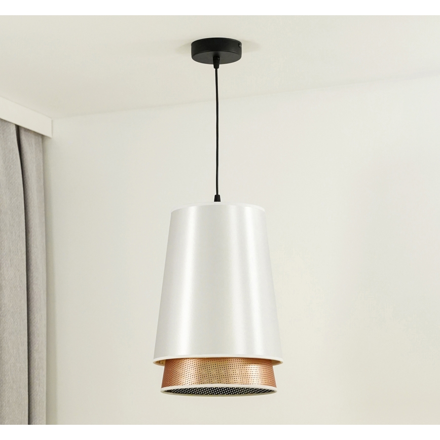 Lustră pe cablu BELL Duolla SHINY 1xE27/15W/230V d. 25 cm alb/cupru