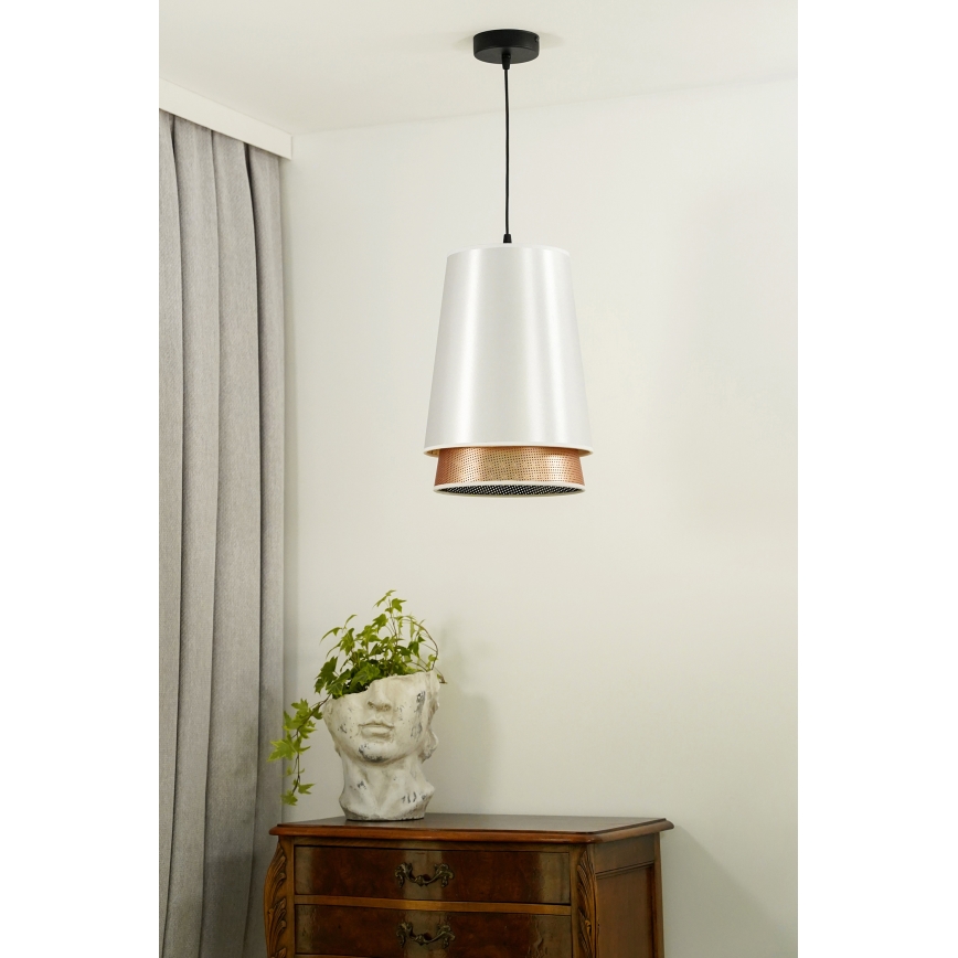 Lustră pe cablu BELL Duolla SHINY 1xE27/15W/230V d. 25 cm alb/cupru