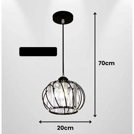 Lustră pe cablu BELLA 1xE27/40W/230V neagră
