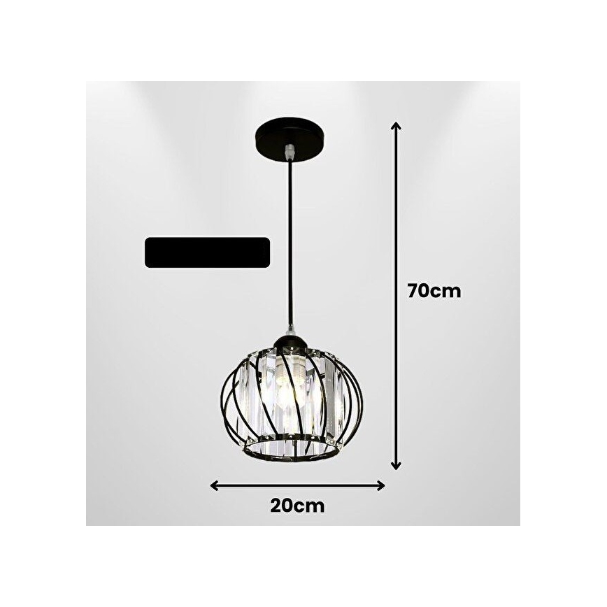 Lustră pe cablu BELLA 1xE27/40W/230V neagră
