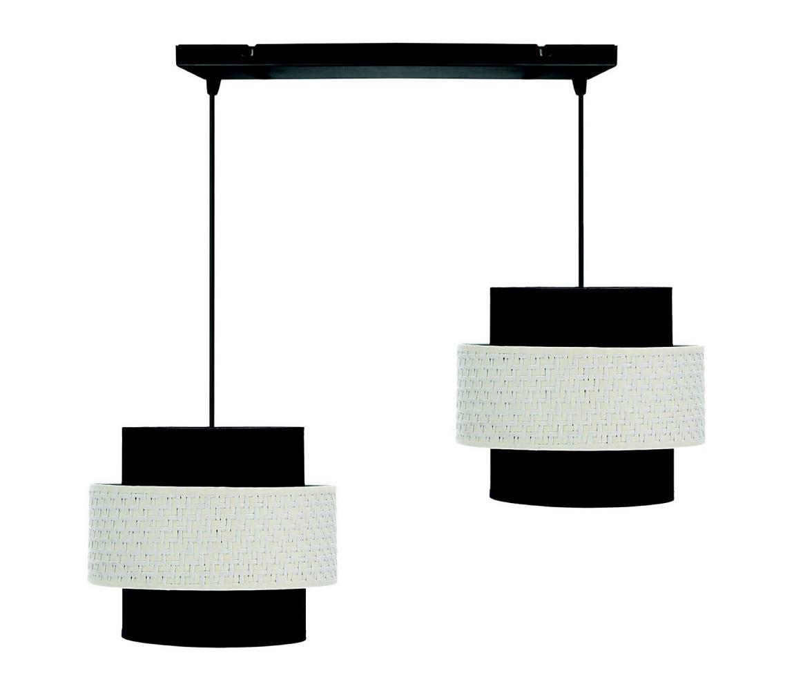 Lustră pe cablu BENTA 2xE27/40W/230V negru/crem