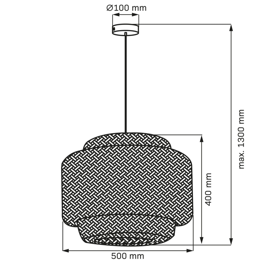 Lustră pe cablu BERTA 1xE27/20W/230V d. 50 cm bambus