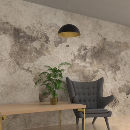 Lustră pe cablu BETA 1xE27/60W/230V d. 45 cm neagră