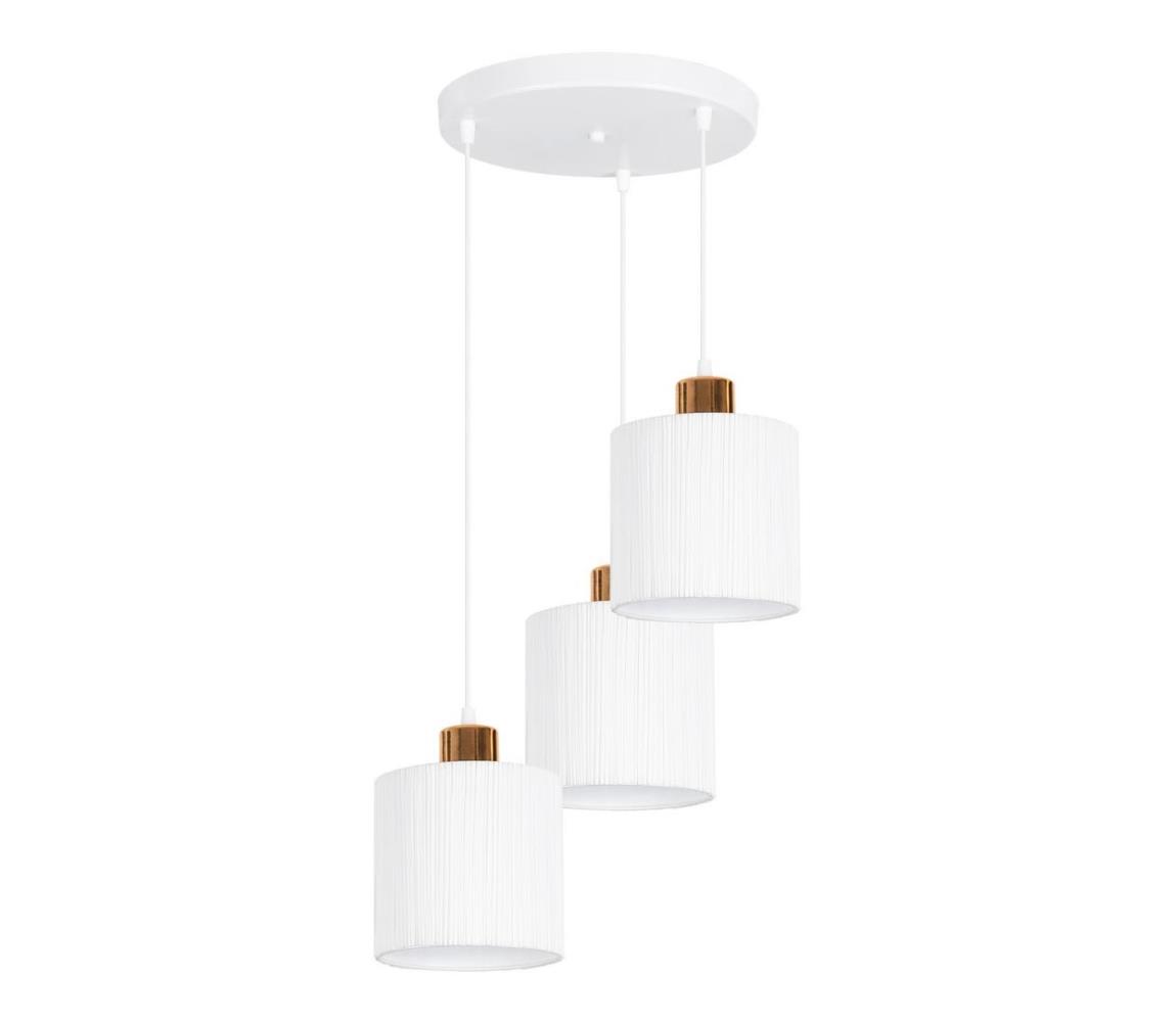 Lustră pe cablu BIZO 3xE27/60W/230V albă/cupru