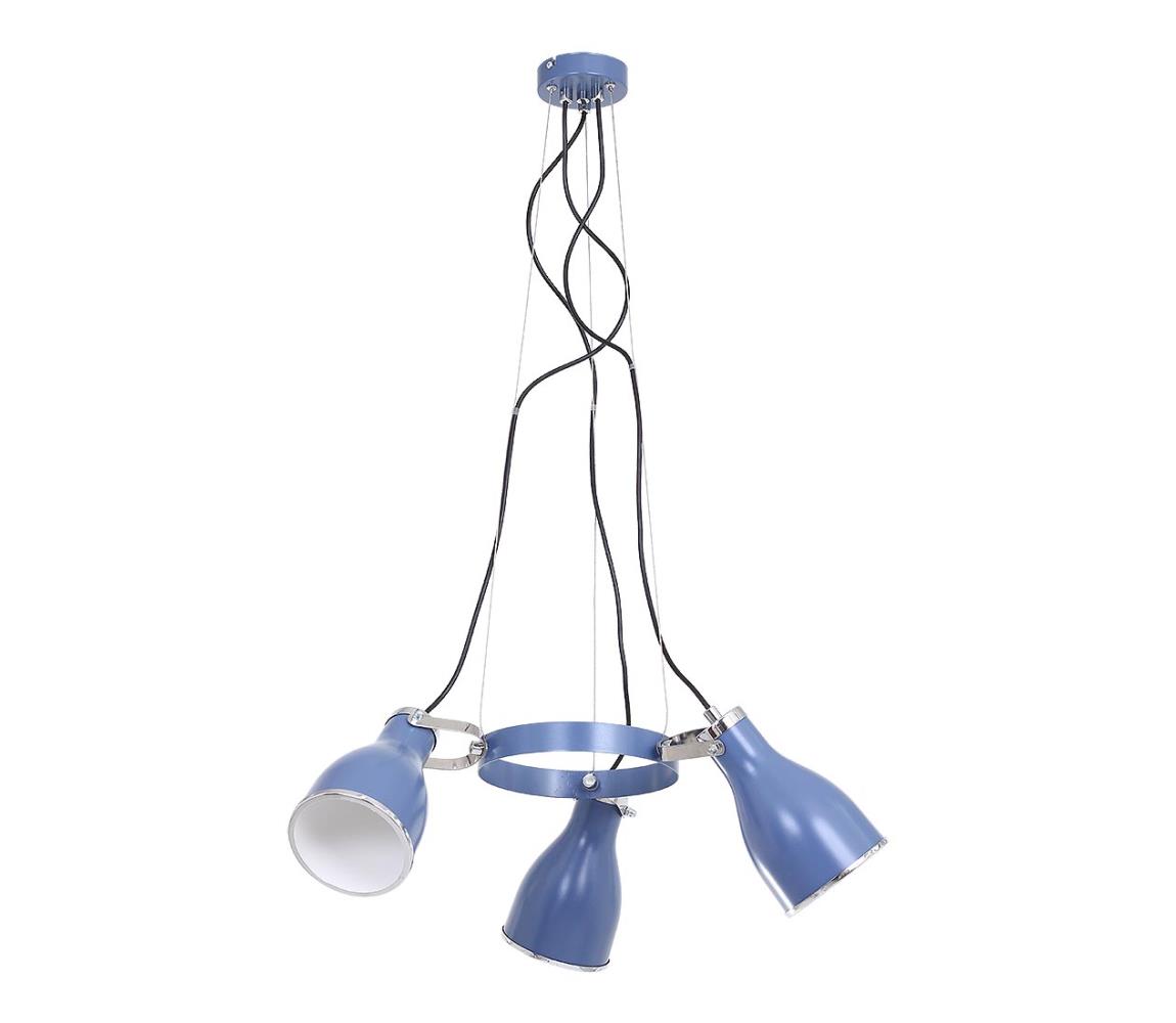 Lustră pe cablu BJORN ALBASTRU 3xE27/60W/230V