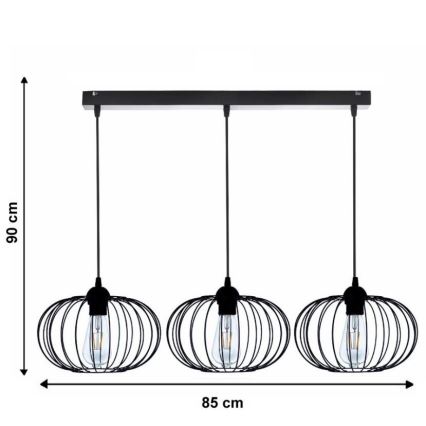 Lustră pe cablu BOCCA 3xE27/60W/230V