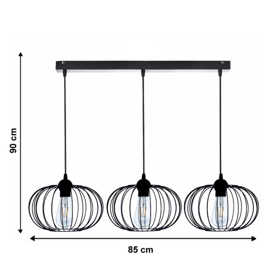 Lustră pe cablu BOCCA 3xE27/60W/230V