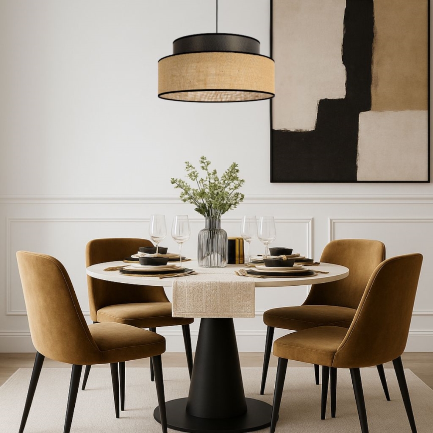 Lustră pe cablu BOHO 1xE27/60W/230V maro/bej