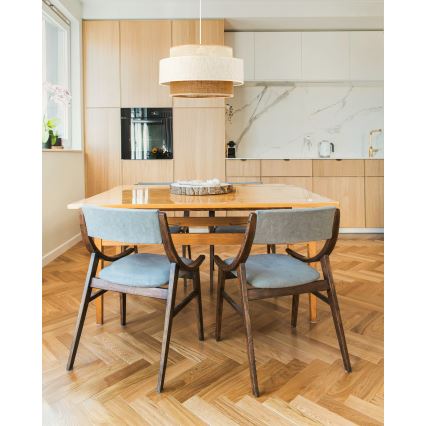 Lustră pe cablu BOHO 1xE27/60W/230V Ø 40 cm alb/iută