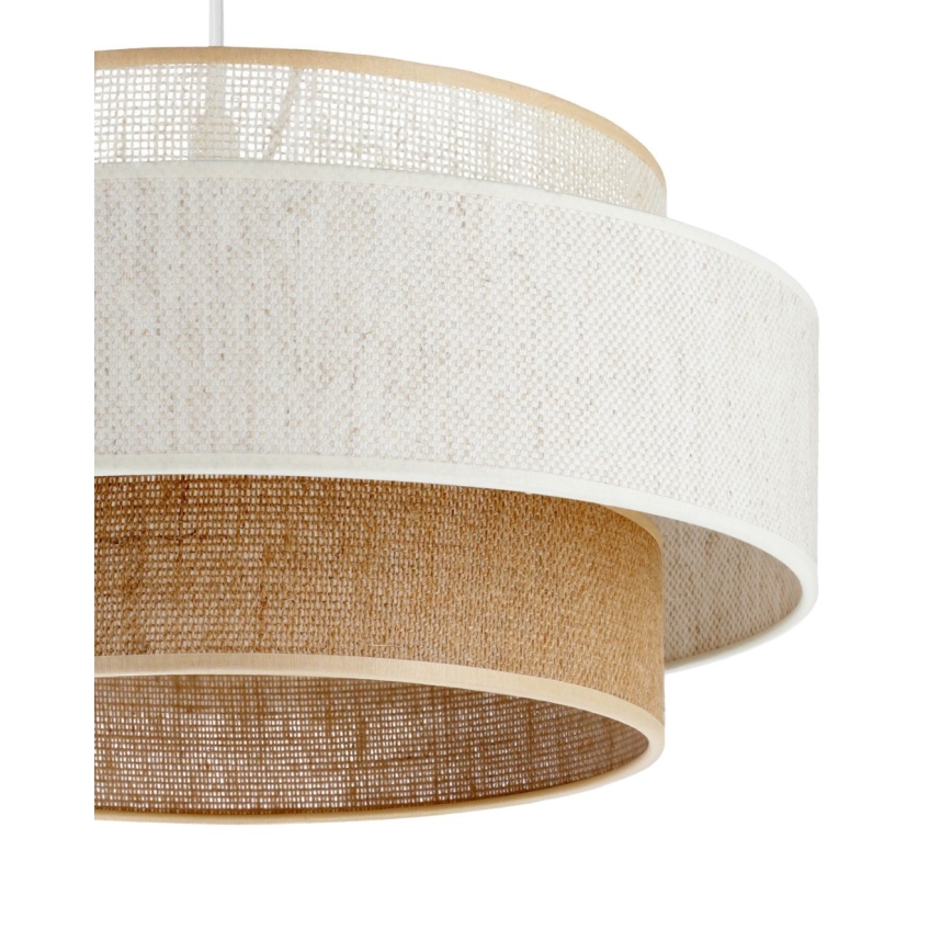 Lustră pe cablu BOHO 1xE27/60W/230V Ø 40 cm alb/iută