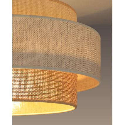 Lustră pe cablu BOHO 1xE27/60W/230V Ø 40 cm alb/iută