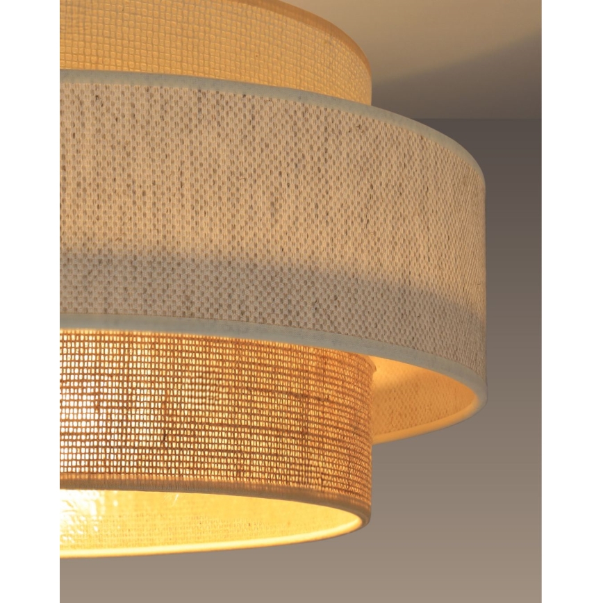 Lustră pe cablu BOHO 1xE27/60W/230V Ø 40 cm alb/iută