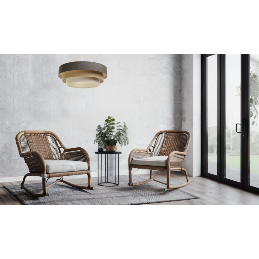 Lustră pe cablu BOHO TRINITI 1xE27/60W/230V gri/bej/crem