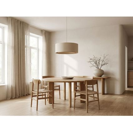 Lustră pe cablu BOHO TRINITI 1xE27/60W/230V Ø 50 cm crem