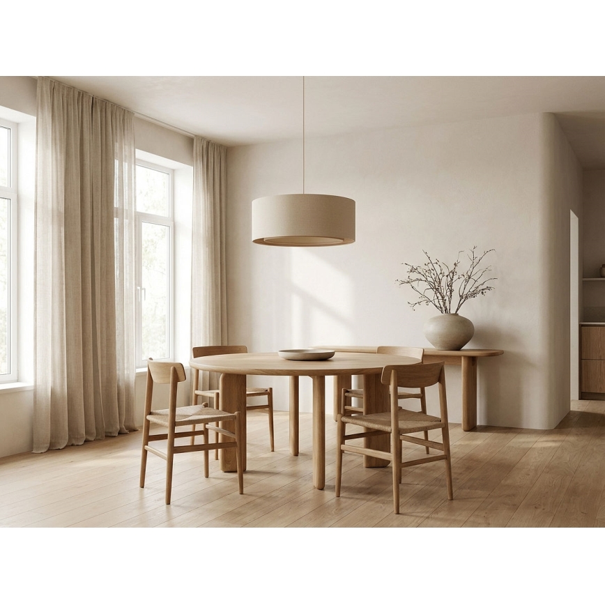 Lustră pe cablu BOHO TRINITI 1xE27/60W/230V Ø 50 cm crem