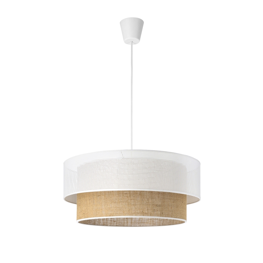 Lustră pe cablu BORHO 1xE27/60W/230V, diam. 40 cm, alb/jută