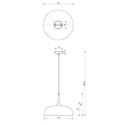 Lustră pe cablu Brilagi ABRAHAM 1xE27/60W/230V d. 35 cm bej