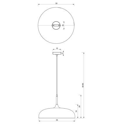 Lustră pe cablu Brilagi ABRAHAM 1xE27/60W/230V d. 35 cm verde