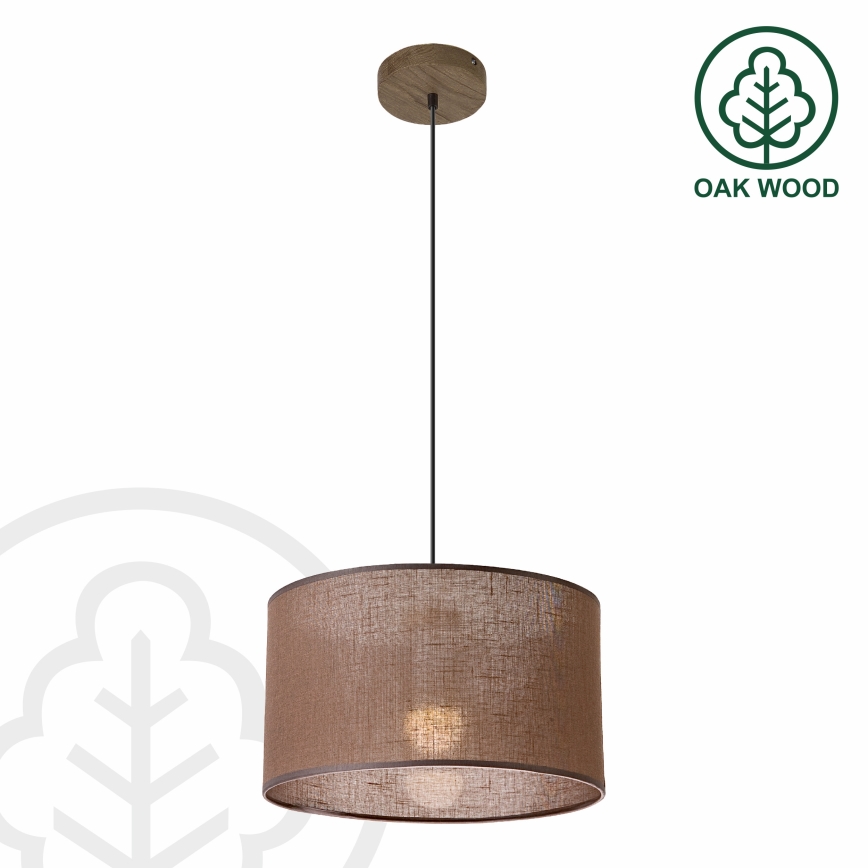 Lustră pe cablu Brilagi ANTHONY 1xE27/60W/230V stejar nuc/maro