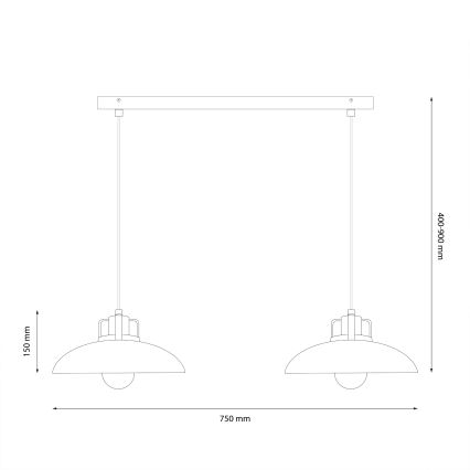Lustră pe cablu Brilagi FLAMENGO 2xE27/60W/230V albastru