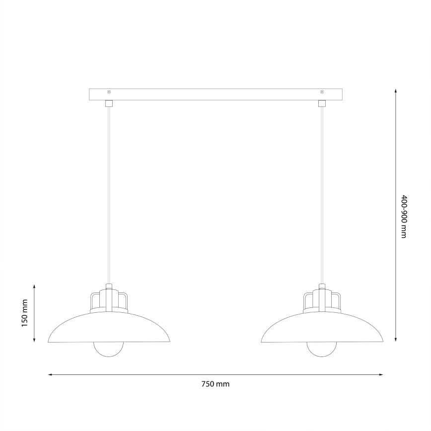 Lustră pe cablu Brilagi FLAMENGO 2xE27/60W/230V albastru