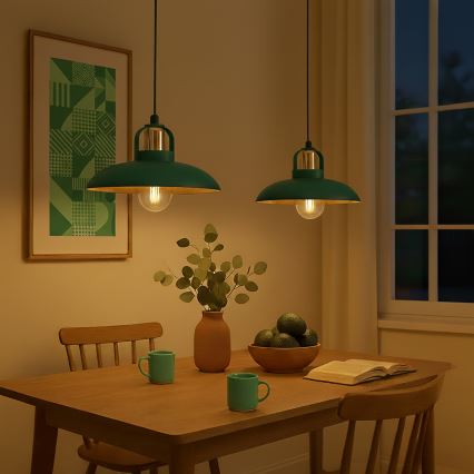 Lustră pe cablu Brilagi FLAMENGO 2xE27/60W/230V verde