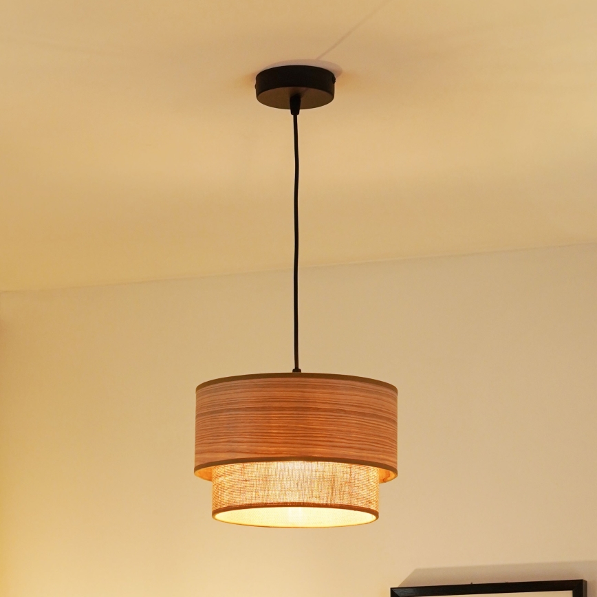 Lustră pe cablu Brilagi MONTANA BOHO 1xE27/15W/230V d. 25 cm maro/negru