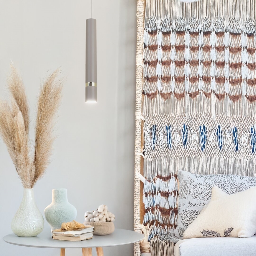 Lustră pe cablu Brilagi POKER 1xGU10/25W/230V bej/auriu