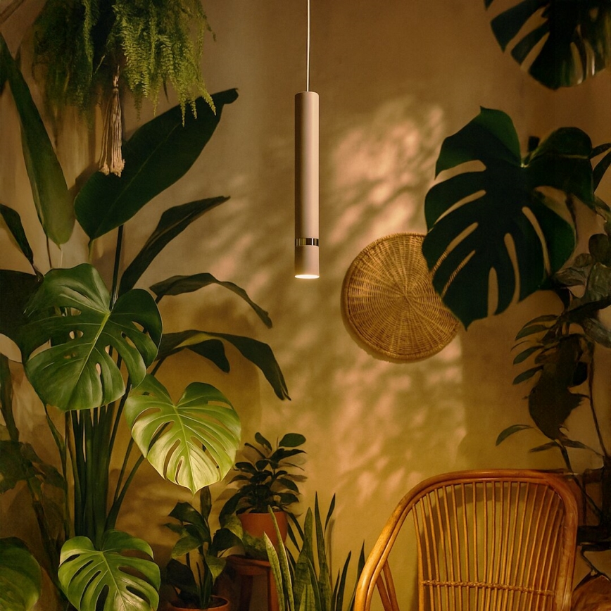 Lustră pe cablu Brilagi POKER 1xGU10/25W/230V bej/auriu