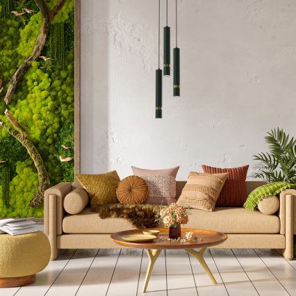 Lustră pe cablu Brilagi POKER 3xGU10/25W/230V verde/auriu