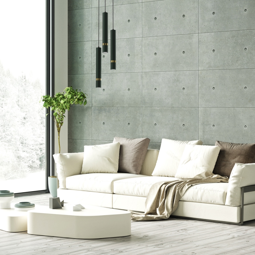 Lustră pe cablu Brilagi POKER 3xGU10/25W/230V verde/auriu