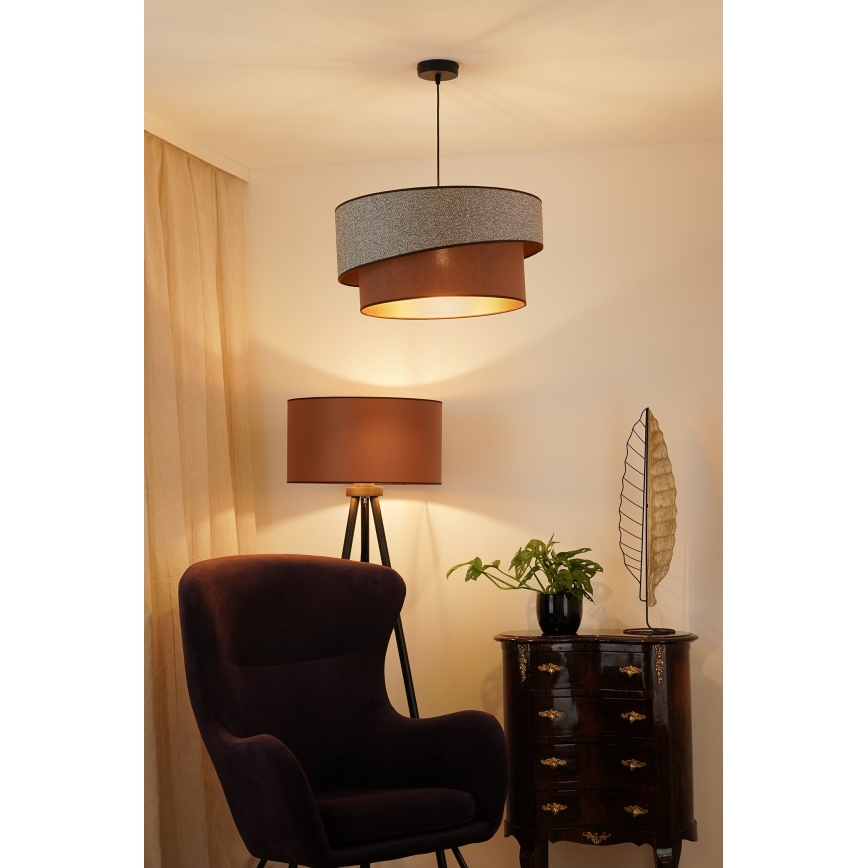 Lustră pe cablu Brilagi VEGAS SHINE 1xE27/15W/230V d. 50 cm gri/maro