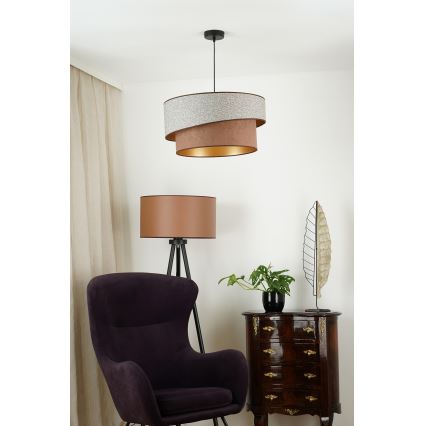 Lustră pe cablu Brilagi VEGAS SHINE 1xE27/15W/230V d. 50 cm gri/maro