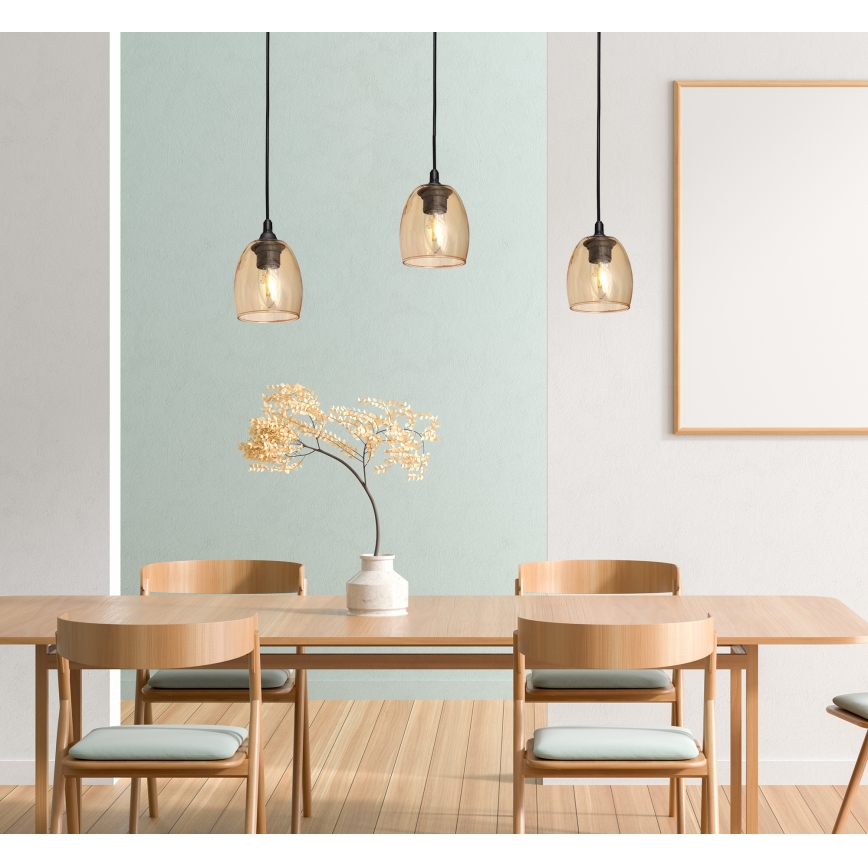 Lustră pe cablu BRILLANT 3xE27/15W/230V bej