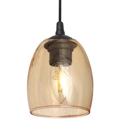 Lustră pe cablu BRILLANT 3xE27/15W/230V bej/transparentă/gri