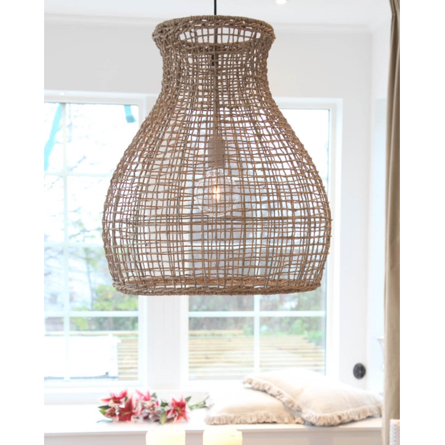 Lustră pe cablu ByRydens SEAGRASS 1xE27/8W/230V bej d. 49 cm