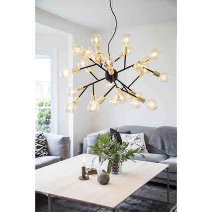 Lustră pe cablu ByRydens HEROES 24xE27/5W/230V negru d. 80 cm